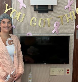 Abby Eller during her breast cancer treatment