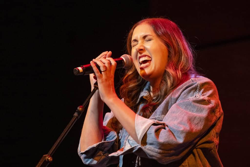Francesca Battistelli performing on stage