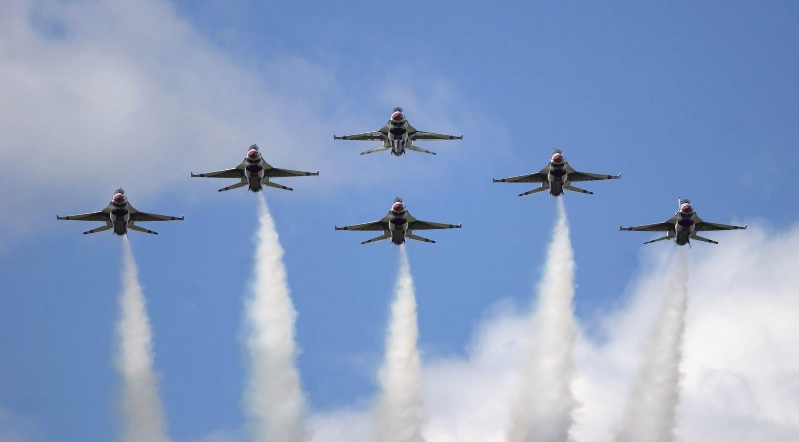 Andersen Air Force Base, Guam, September 12, 2004 - The United States Air Force Demonstration Team Thunderbirds performs for the first time in 10 years.
