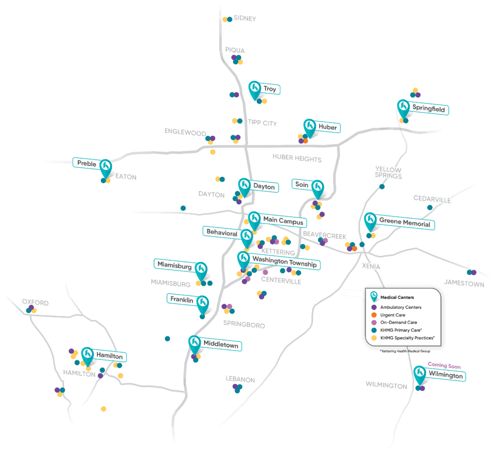 Map of our facilities in the Miami Valley