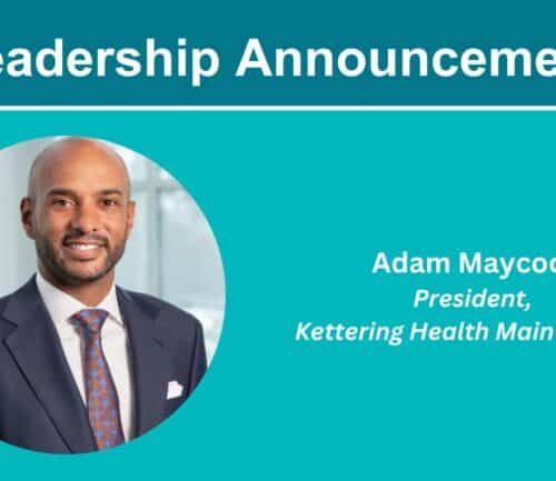 Professional headshot of Adam Maycock, President of Kettering Health Main Campus