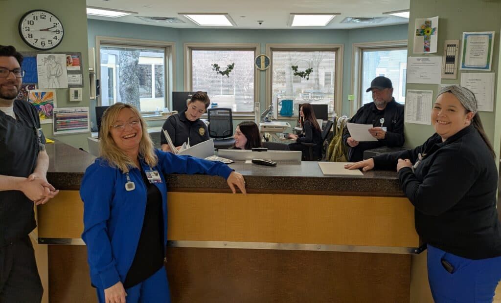 Staff at the front desk of Kettering Health Behavioral Medical Center