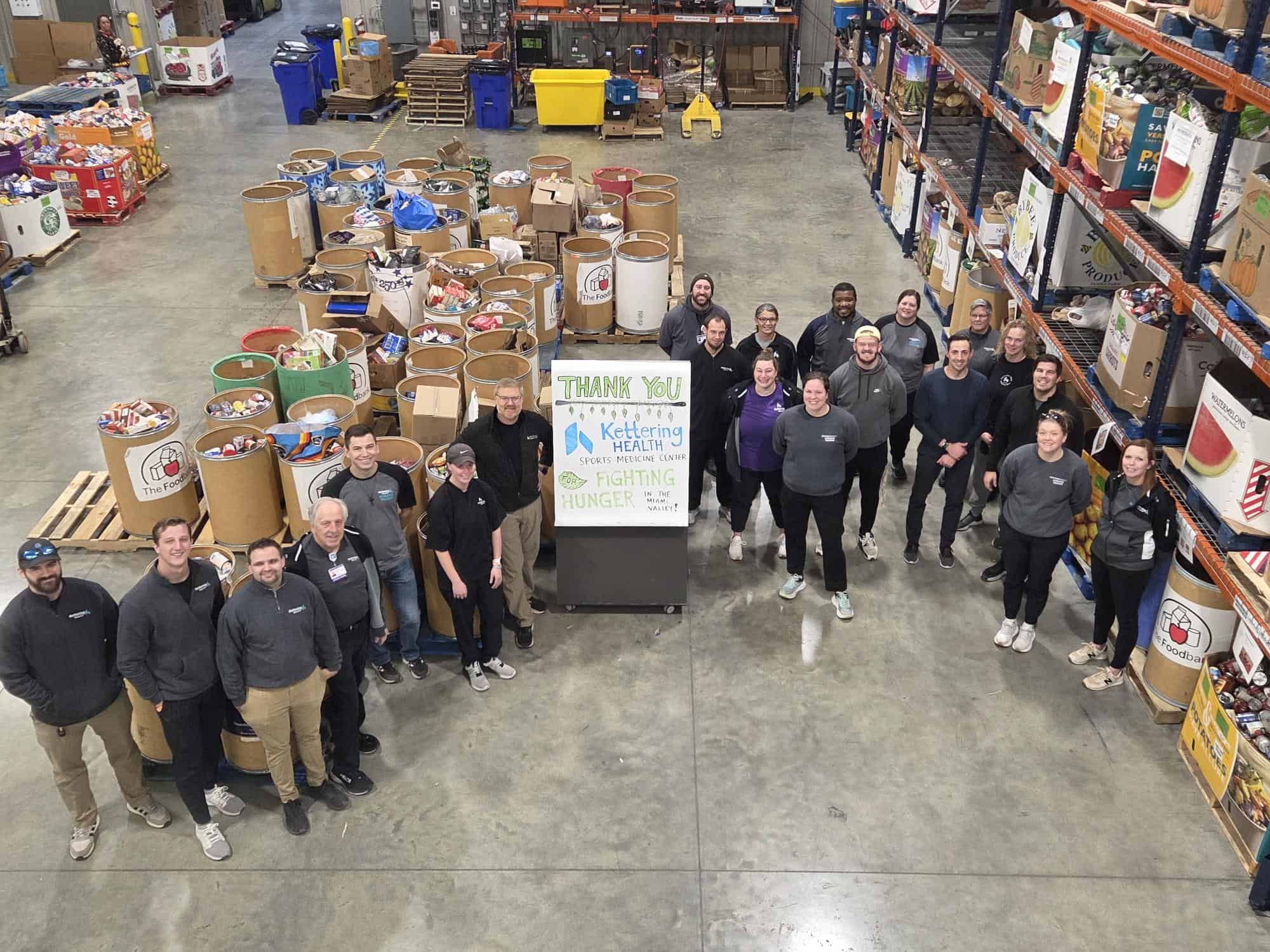 Sports Medicine staff posing for a photo at The Foodbank