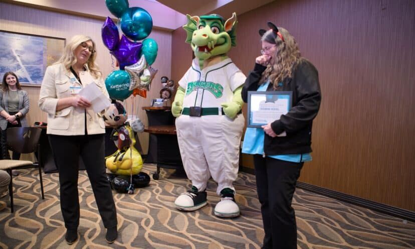 Robin Kehl crying and receiving the Disney trip