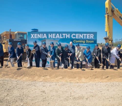 Team at Xenia Health Center beginning groundbreaking