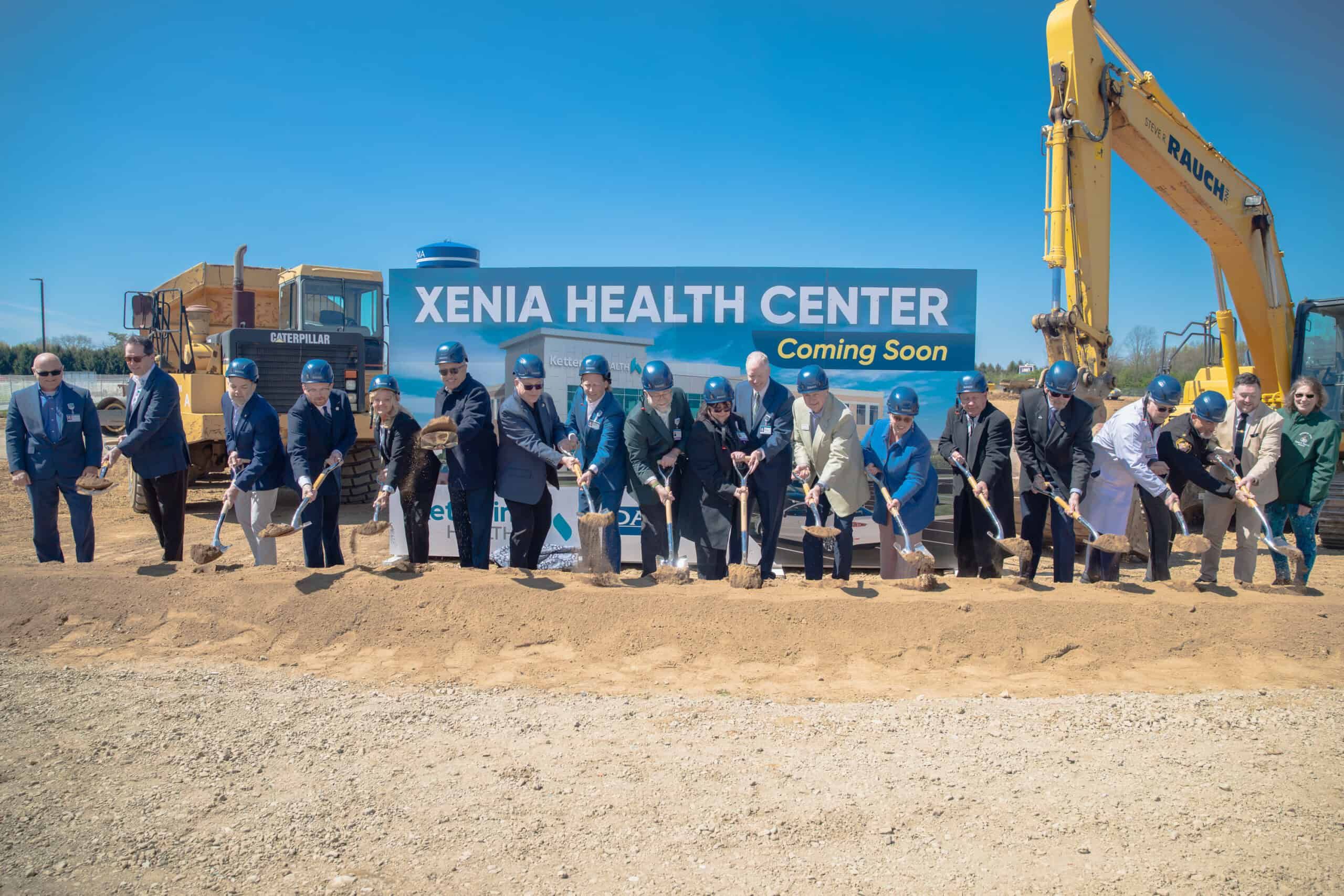 Team at Xenia Health Center beginning groundbreaking