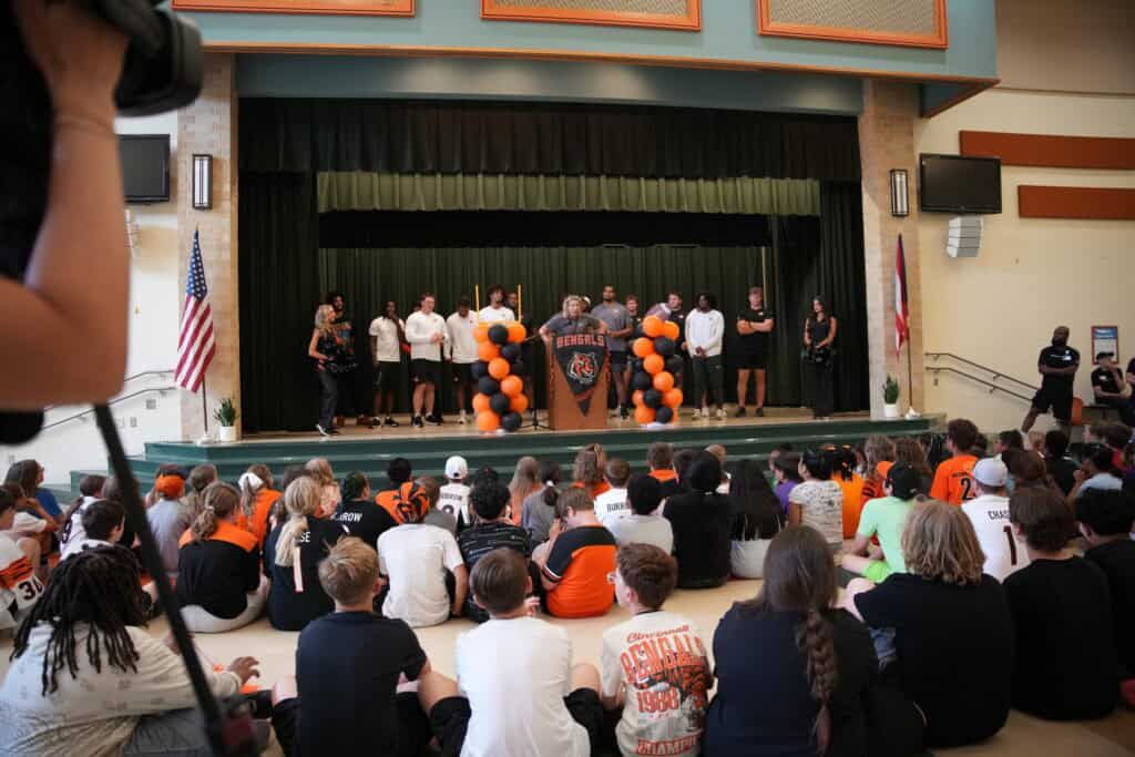 Bengals at Ridgeway Elementary in Hamilton