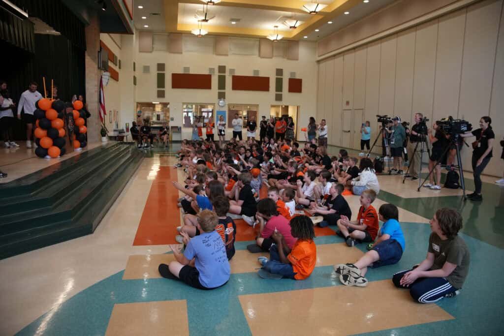 Bengals at Ridgeway Elementary in Hamilton