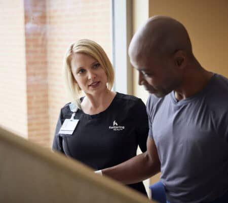 Physical therapist working with a patient