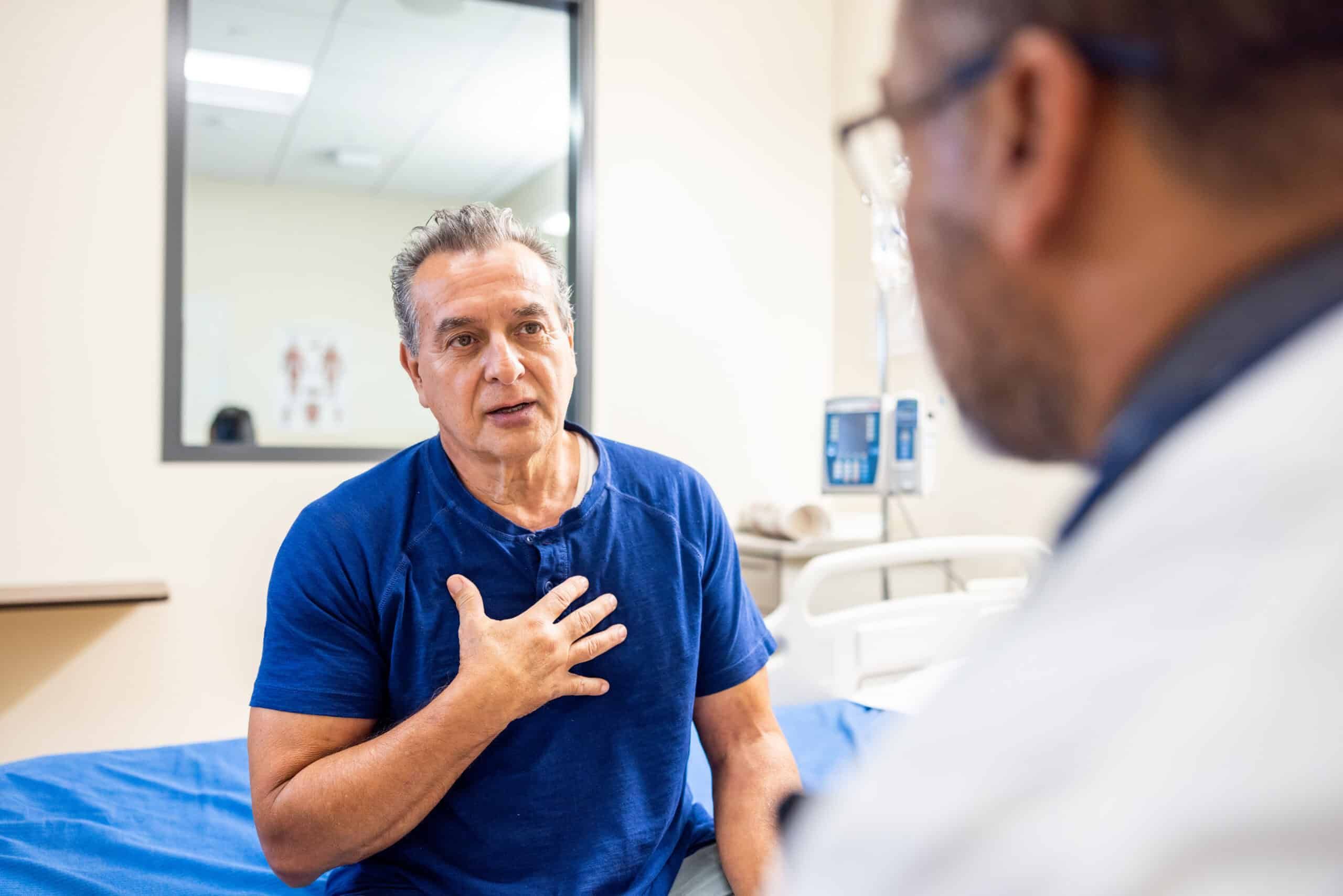 A senior man and doctor having a conversation about health