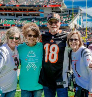 Kendra Wilson and Family at Bengals Crucial Catch game