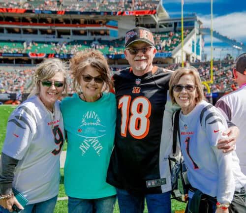 Kendra Wilson and Family at Bengals Crucial Catch game