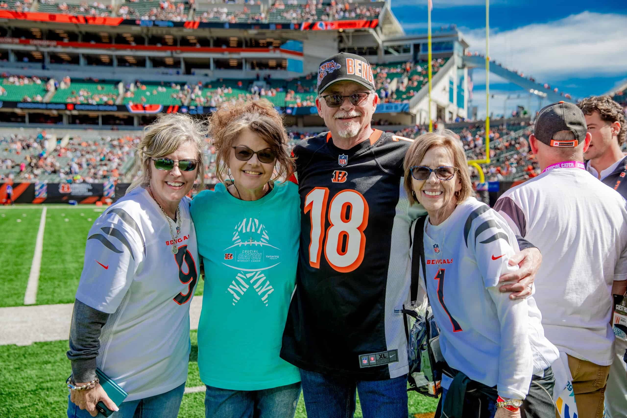 Kendra Wilson and Family at Bengals Crucial Catch game