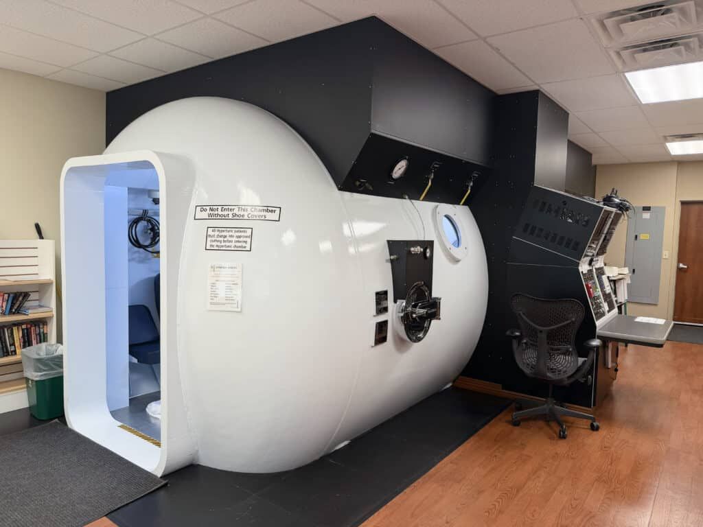 Outside hyperbaric chamber